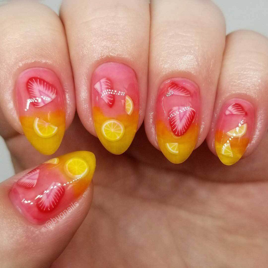 Tropical Fruit Nail Art