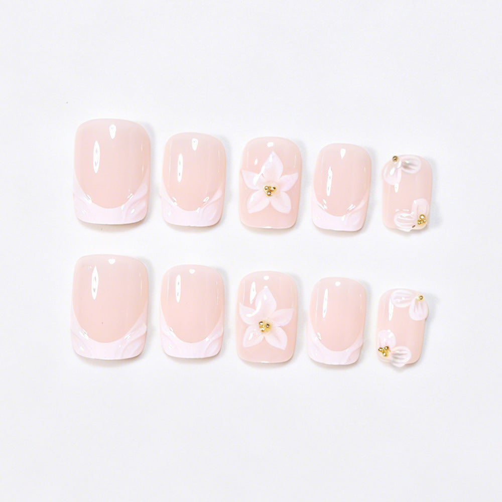 Elegant Floral Nail Extensions Kalsten