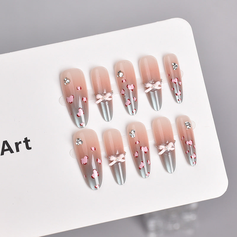 Glamorous Heart-Themed Press-On Nail Set Kalsten