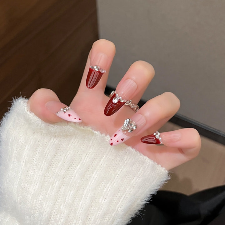 Artistic Gem-Accented Press-On Nail Extensions Kalsten