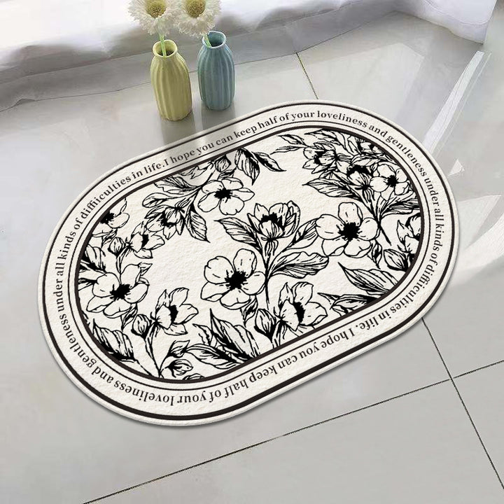 Floral Inspirational Welcome Mat
