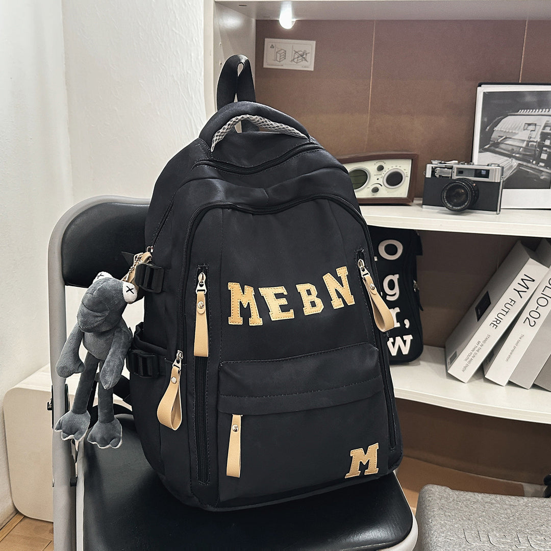Trendy Letter-Embroidered Backpack
