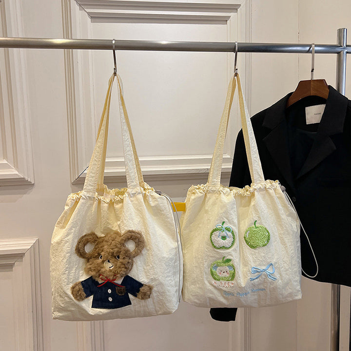 Cute Cartoon-Themed Drawstring Tote Bag