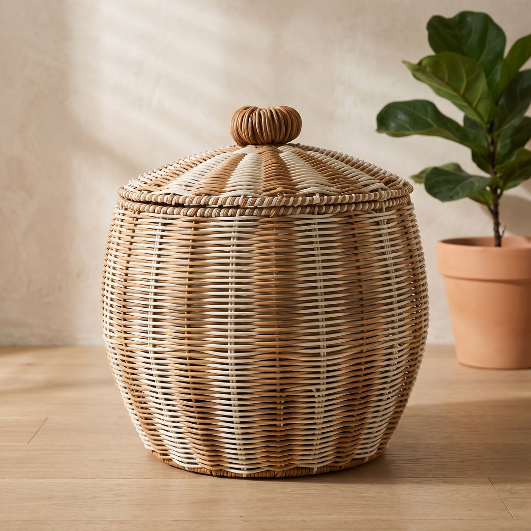 Stylish basket with lid Kalsten