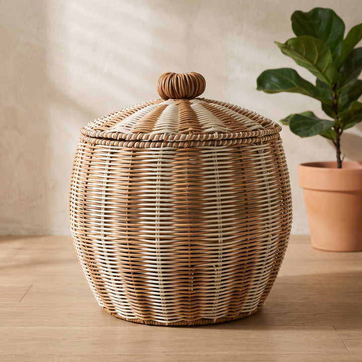 Stylish basket with lid Kalsten