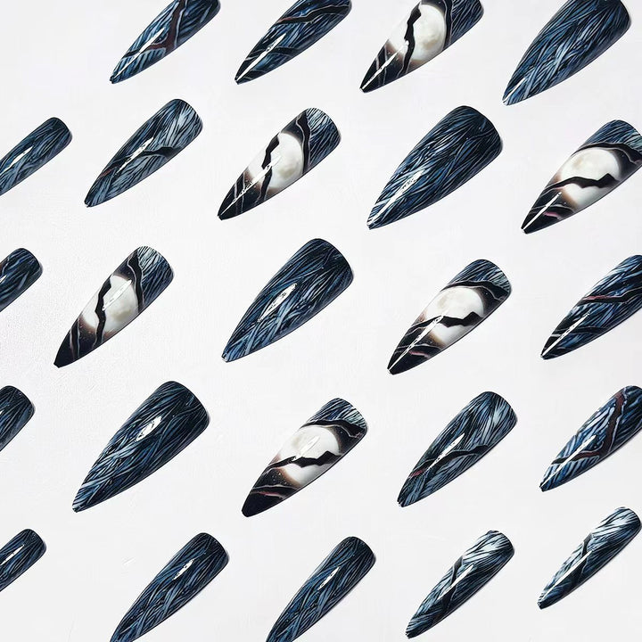 Artificial Nails in Futuristic Moon Design Kalsten