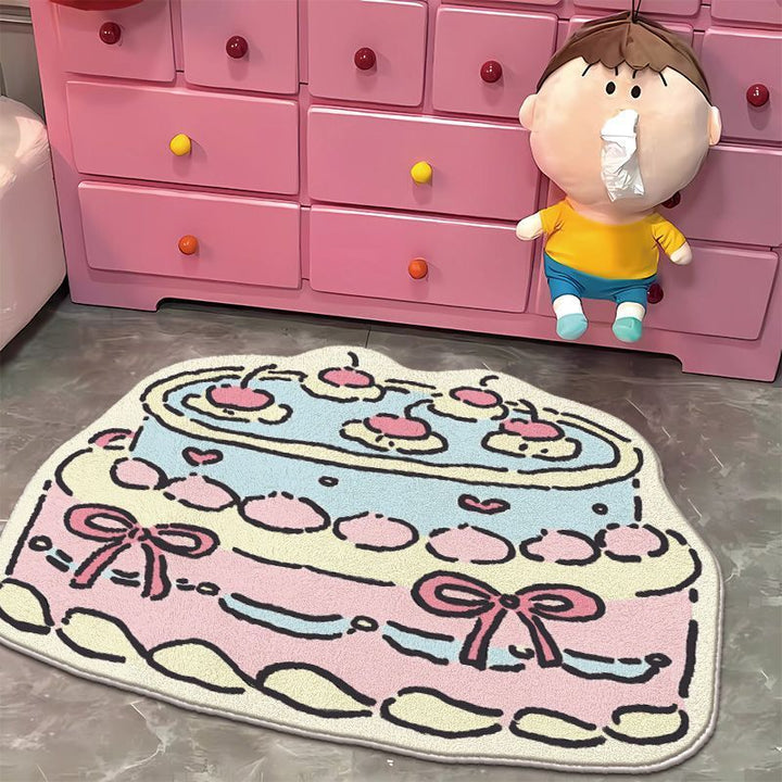 Playful Cake-Shaped Floor Mat
