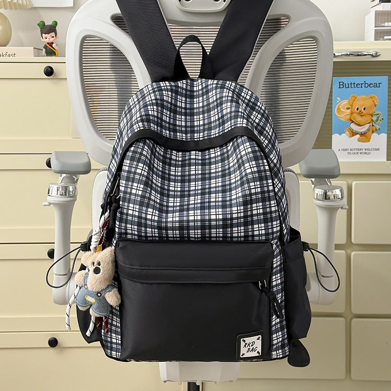 Checked Patterned Backpack Kalsten