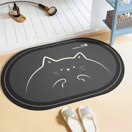 Non-Slip Floral Design Bath Mat