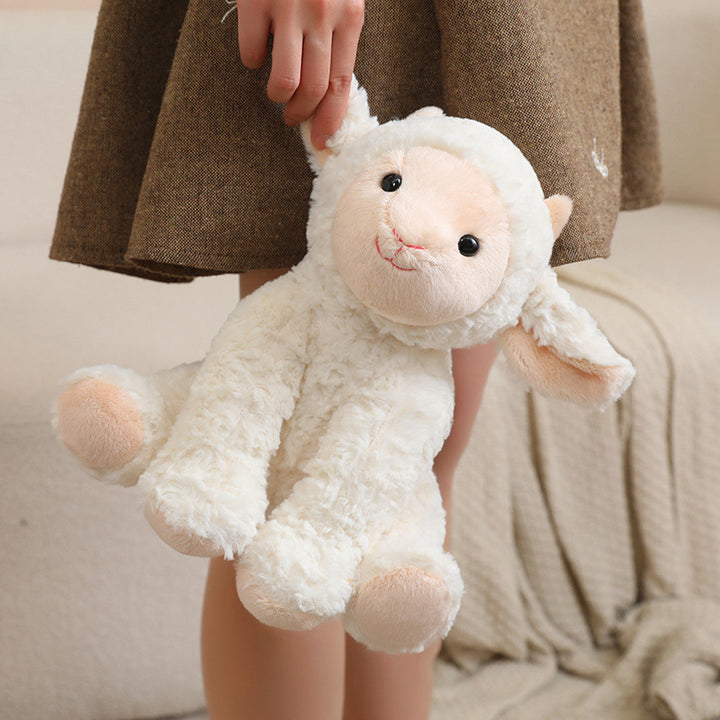 Plush Sitting Cow Comforter Toy with Mixed Faux-Fur Patches Kalsten