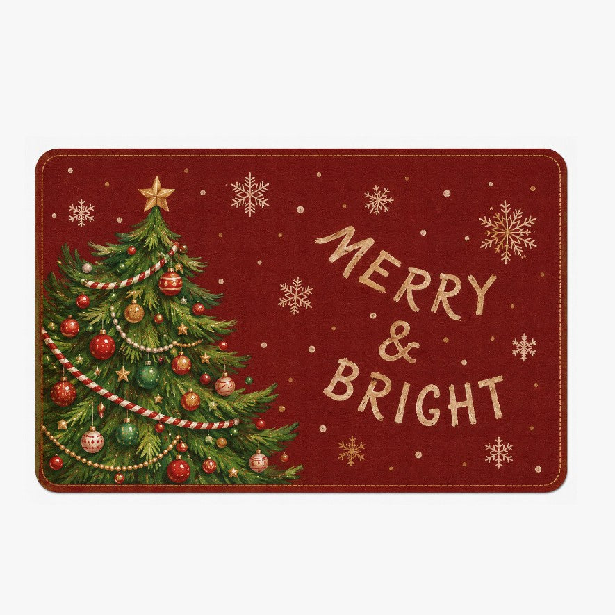 Festive Santa-Themed Bath Mat