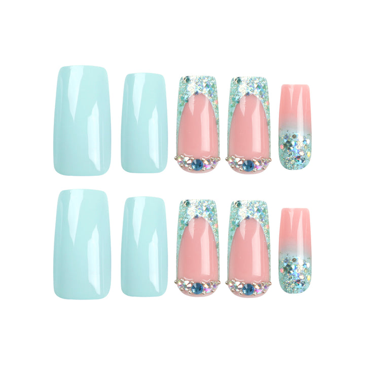 Sparkling nail art with creative rhinestone decorations Kalsten