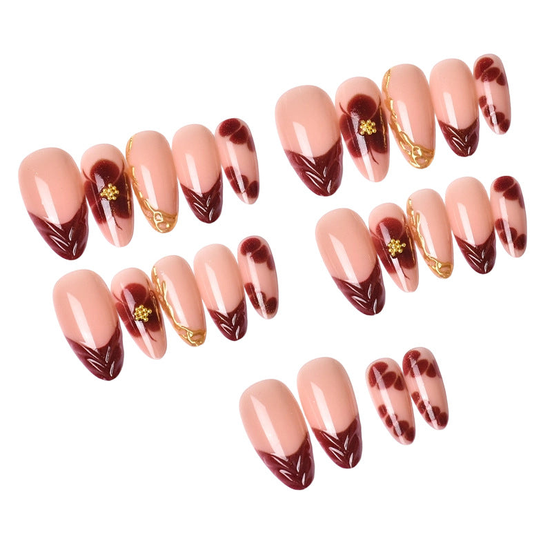 Artistic Floral Press-On Nail Set Kalsten