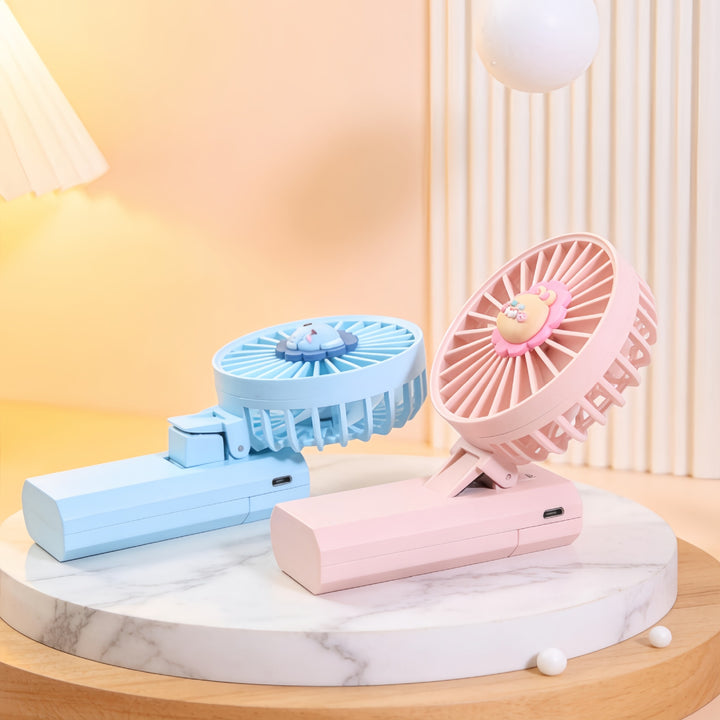 Ladies portable hand fan with cute lion motif Kalsten