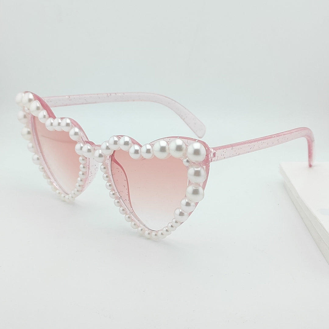 Heart-Shaped Pearl-Accented Sunglasses Kalsten