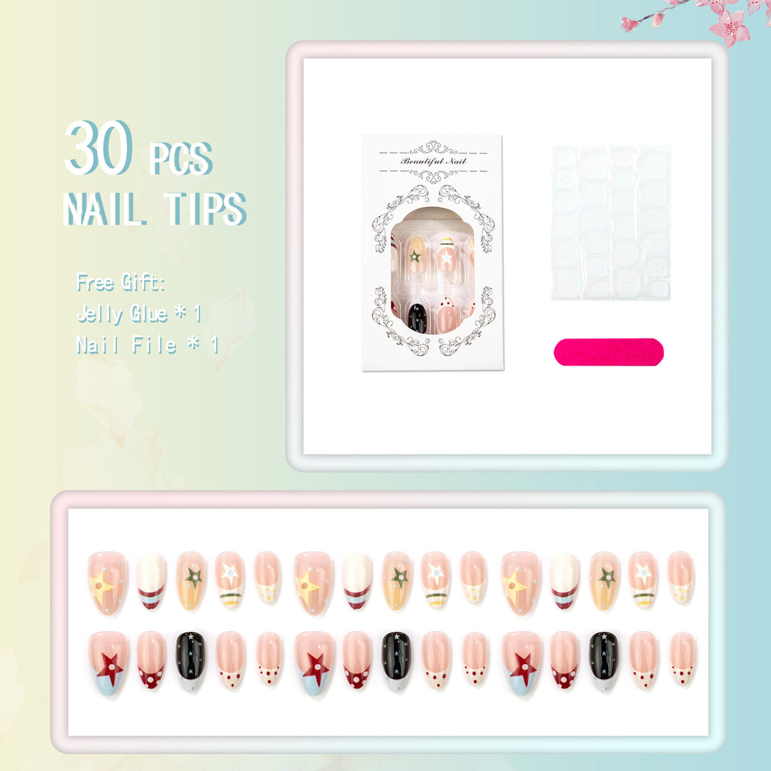 Creative Starry Theme Press-On Nail Art Set