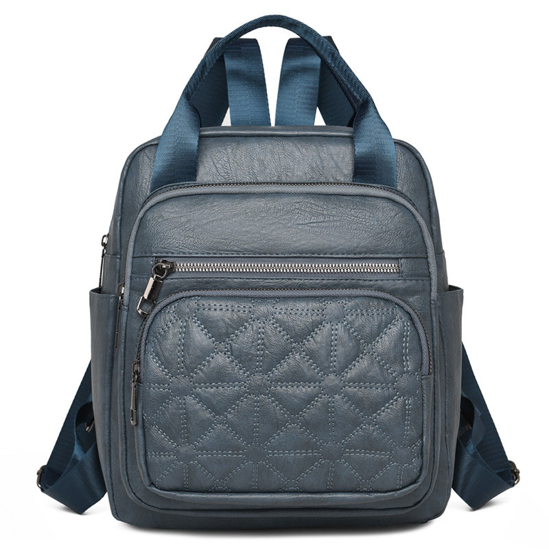 Quilted Leather Multi-Functional Backpack