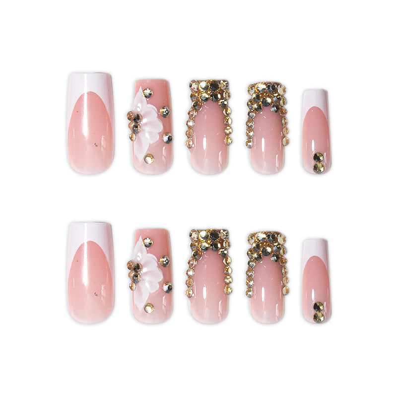 Luxurious Rhinestone Embellished Nail Extensions Kalsten
