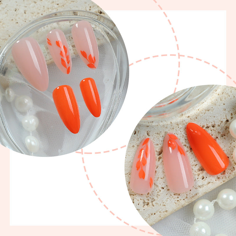 Artistic Press-On Nail Set with Seasonal Floral Designs kalsten