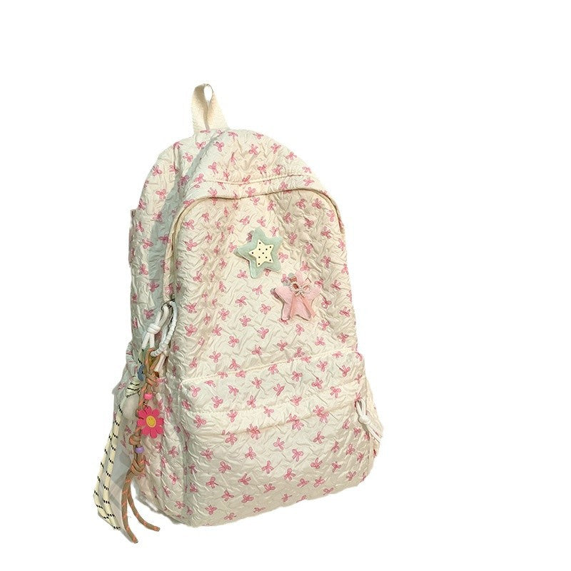 Quilted Floral Patterned Backpack Kalsten