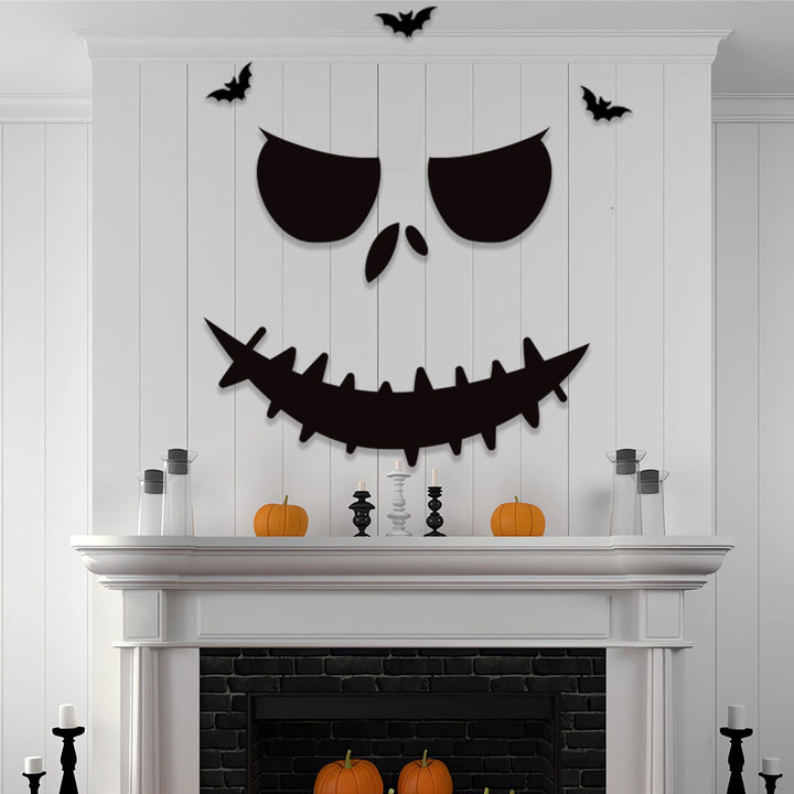 Large-format self-adhesive wall sticker spooky zombie with pumpkin silhouette