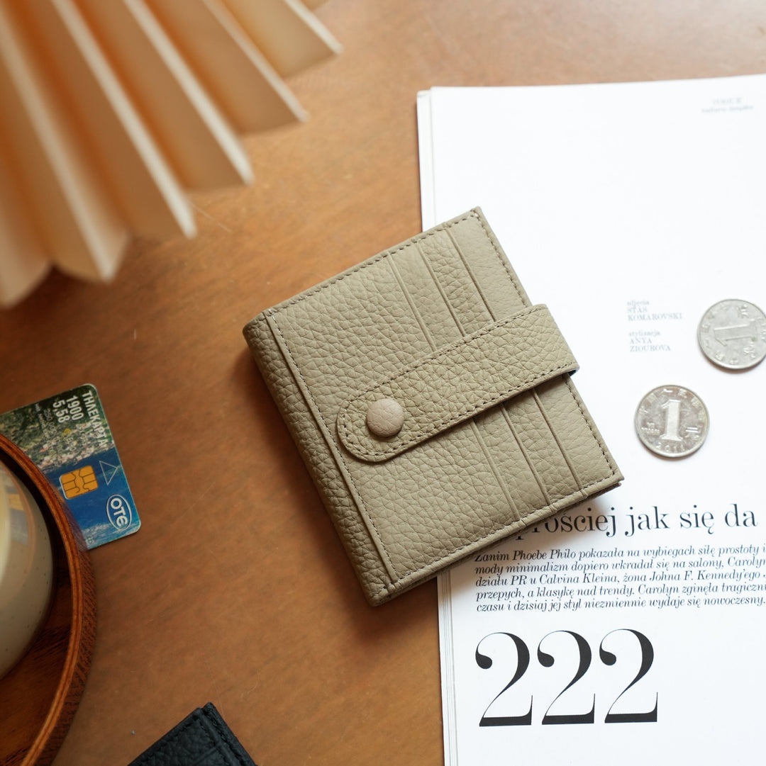 RFID-Blocking Compact Leather Wallet