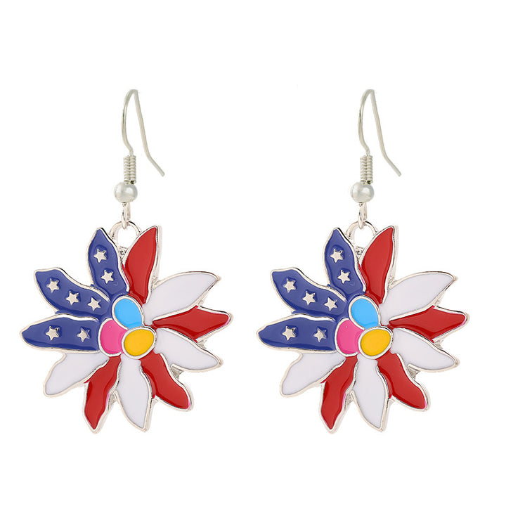 Women's nan patriotic horseshoe enamel dangle earrings with star-accented design and fishhook findings Kalsten