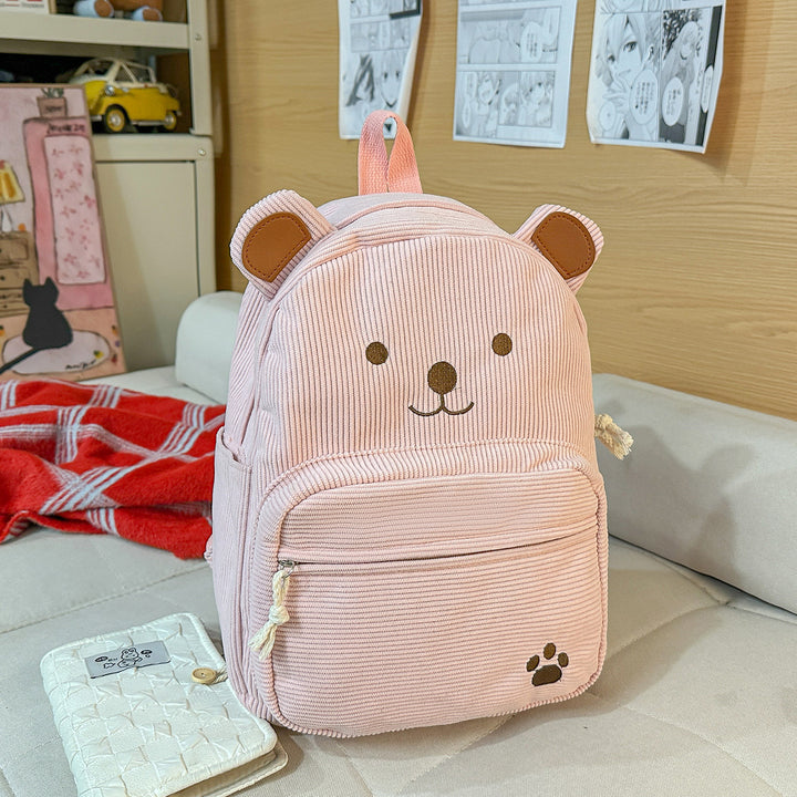Backpack with Cute Bear Design and Practical Compartments Kalsten