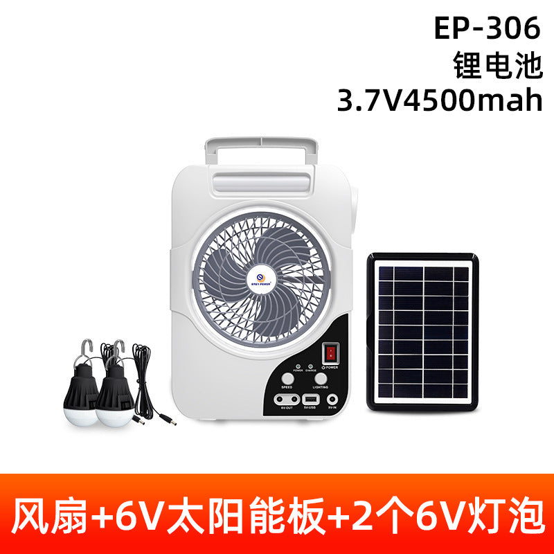 Unisex Portable Fan with Solar Panel Kalsten