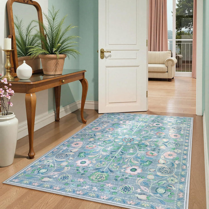 Flower theme rug