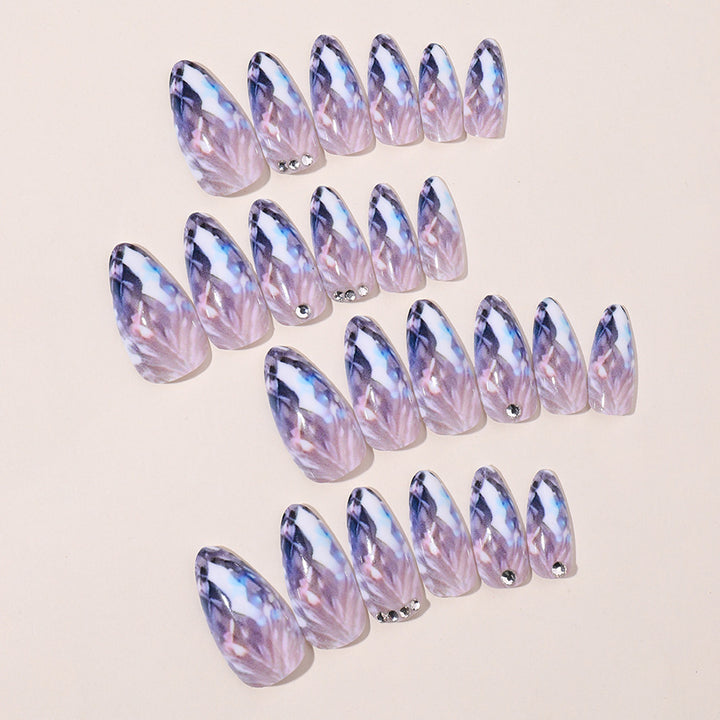 Stylish artificial nail set with glittering ombre effect Kalsten