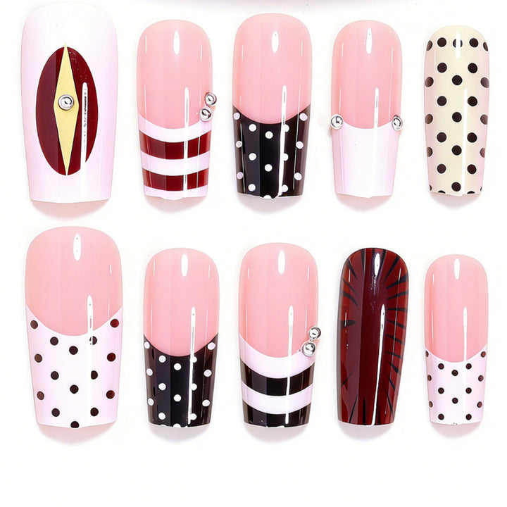 Decorative French Tip Nail Art Extensions Kalsten