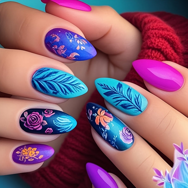 Artificial nails with floral designs Kalsten