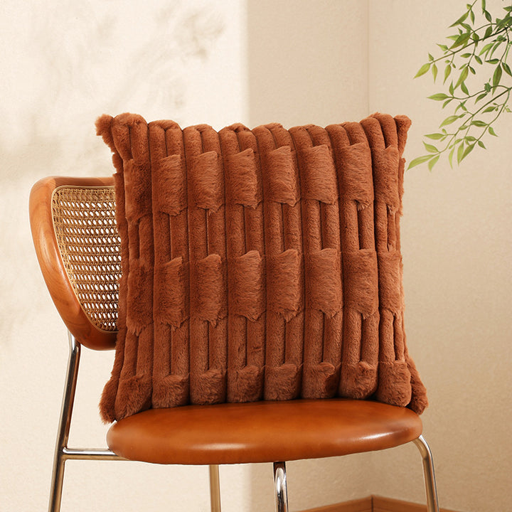 Luxurious Textured Faux Fur Throw Pillow