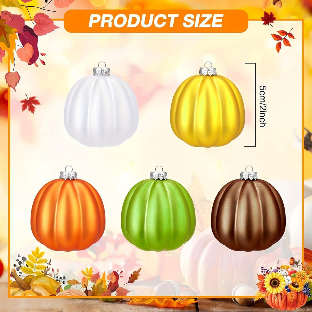 Hanging Christmas Ornaments in Pumpkin Glass Design Ornament Set