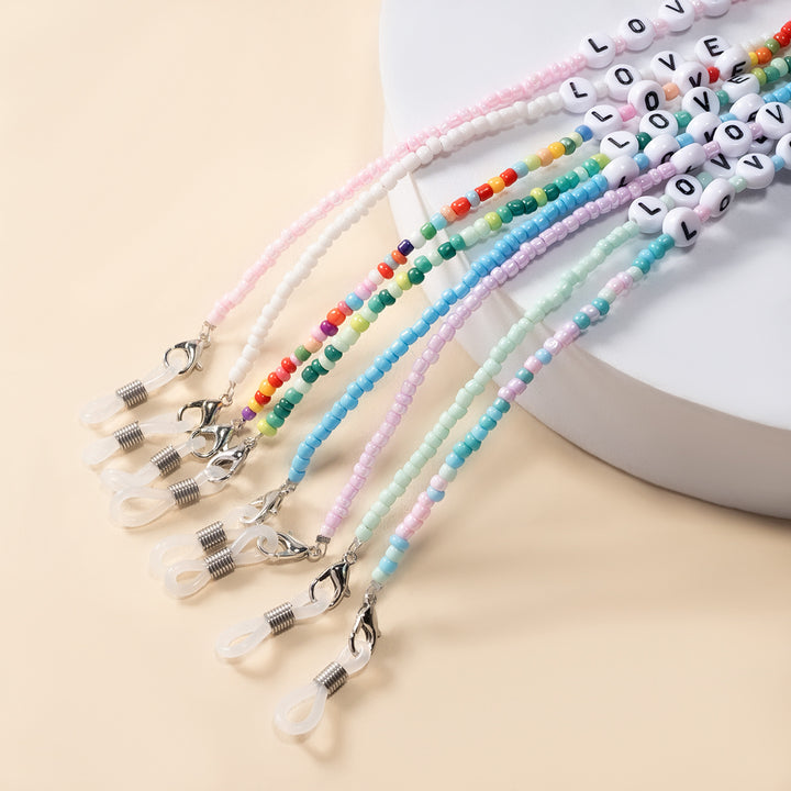 Love-themed Beaded Eyewear Chain Kalsten