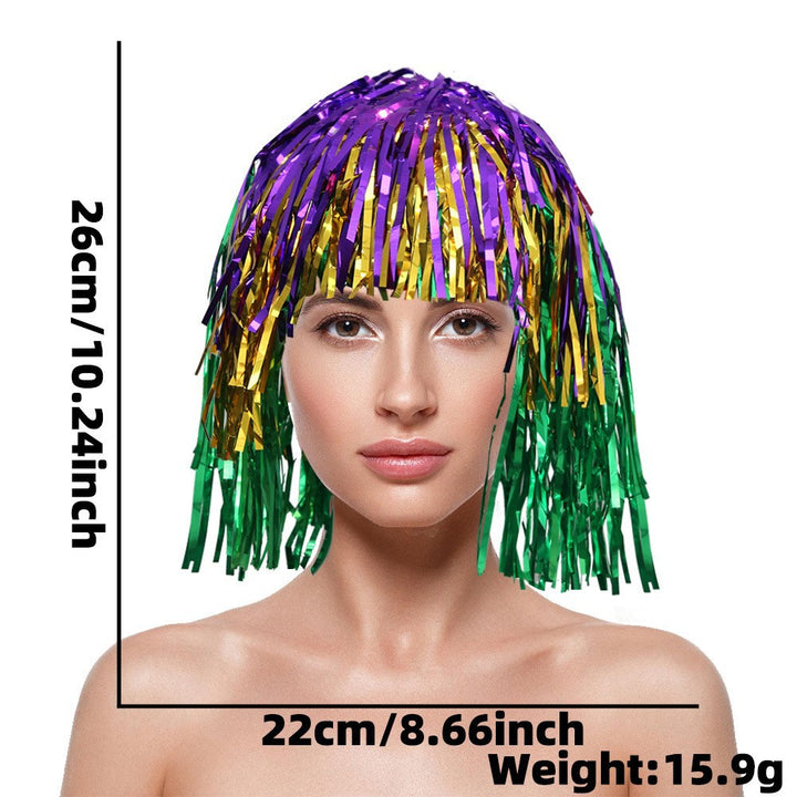 Women's nan metallic foil fringe hula skirt with elastic waistband party costume Kalsten