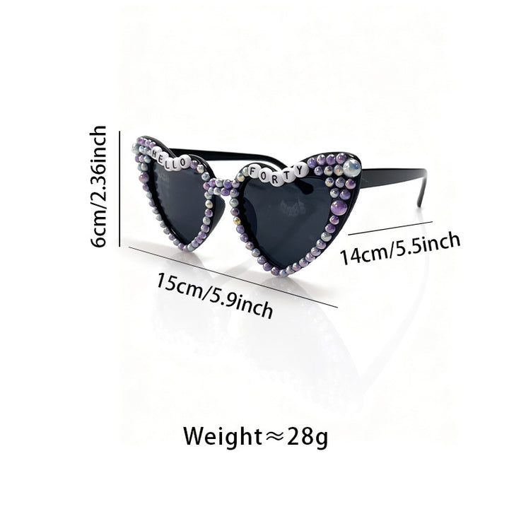 Glamorous Heart-Shaped Bridal Sunglasses Kalsten
