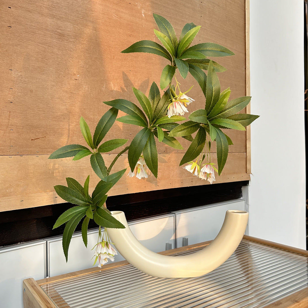 Elegant Curved Ceramic Flower Vase for Home Decor