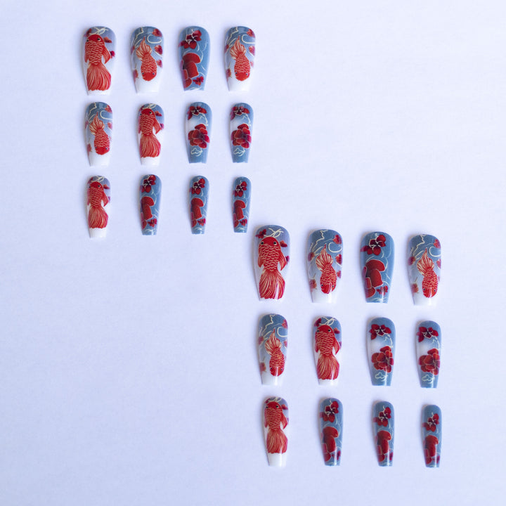 Artistic Floral and Fish Nail Art Kit