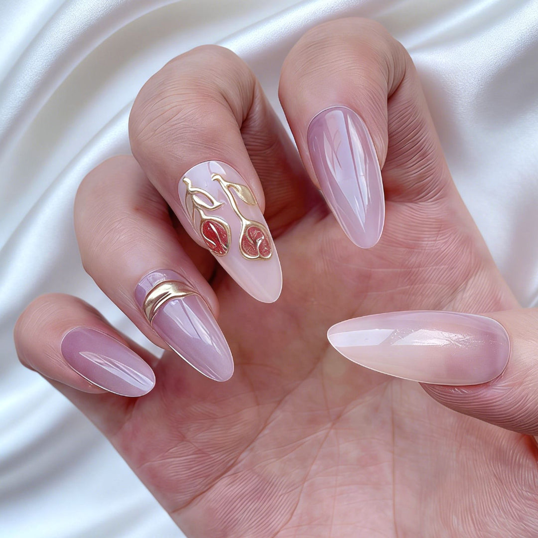 Floral Embellished Press-On Nail Set Kalsten