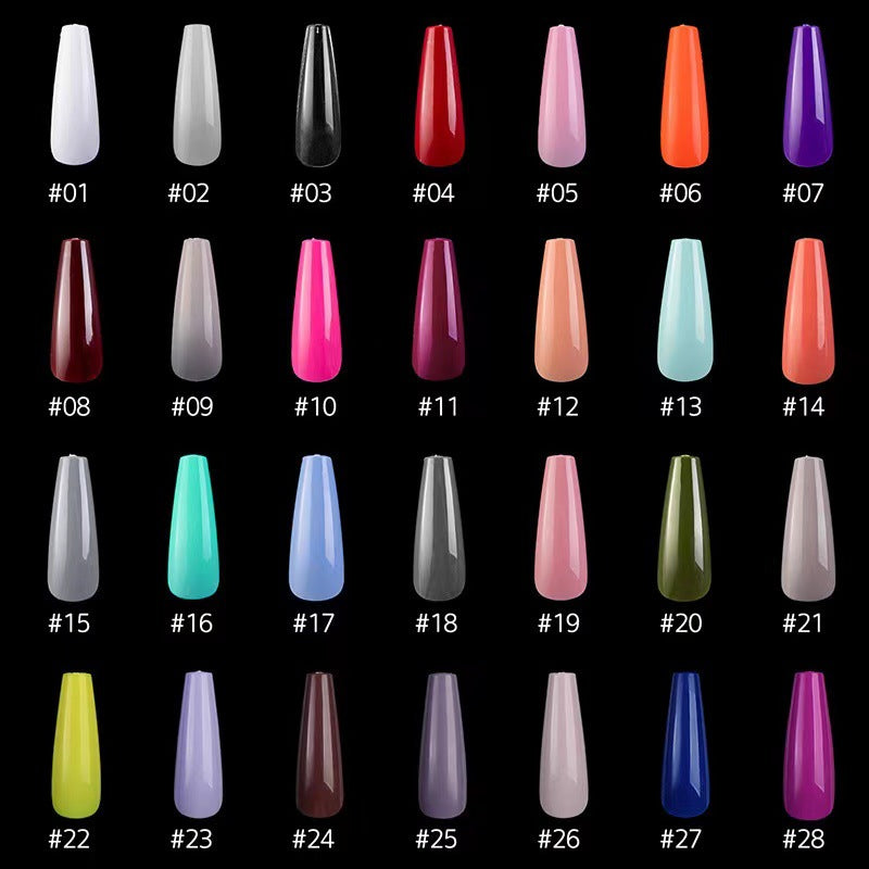 Artificial nails with long French tip design Kalsten