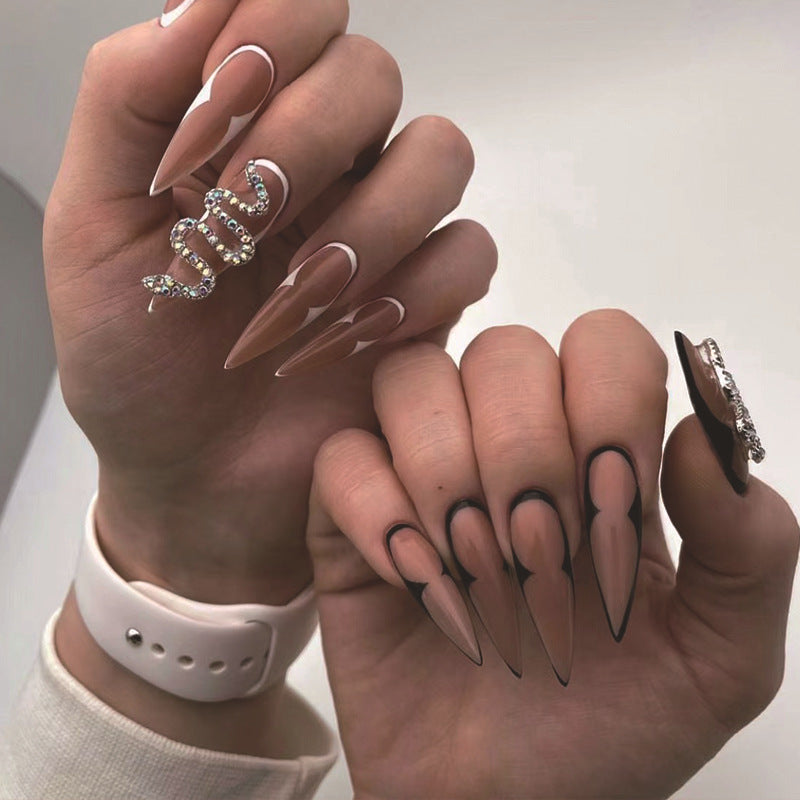 Artistic Nail Extensions with Elegant Stiletto Design Kalsten