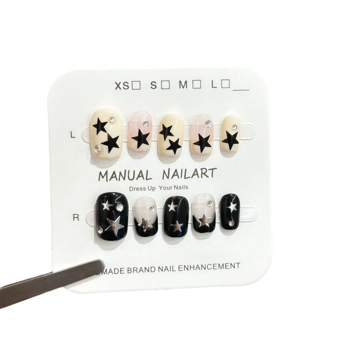 Decorative Star-Embellished Press-On Nail Set