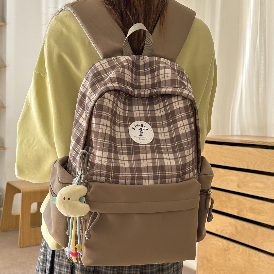 Stylish Plaid Backpack Kalsten