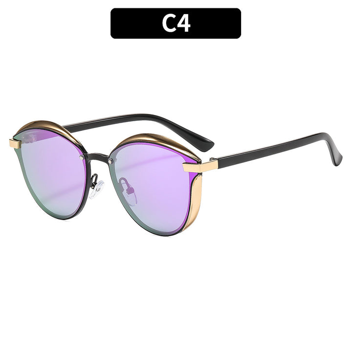 Artistic Oversized Round Frame Sunglasses
