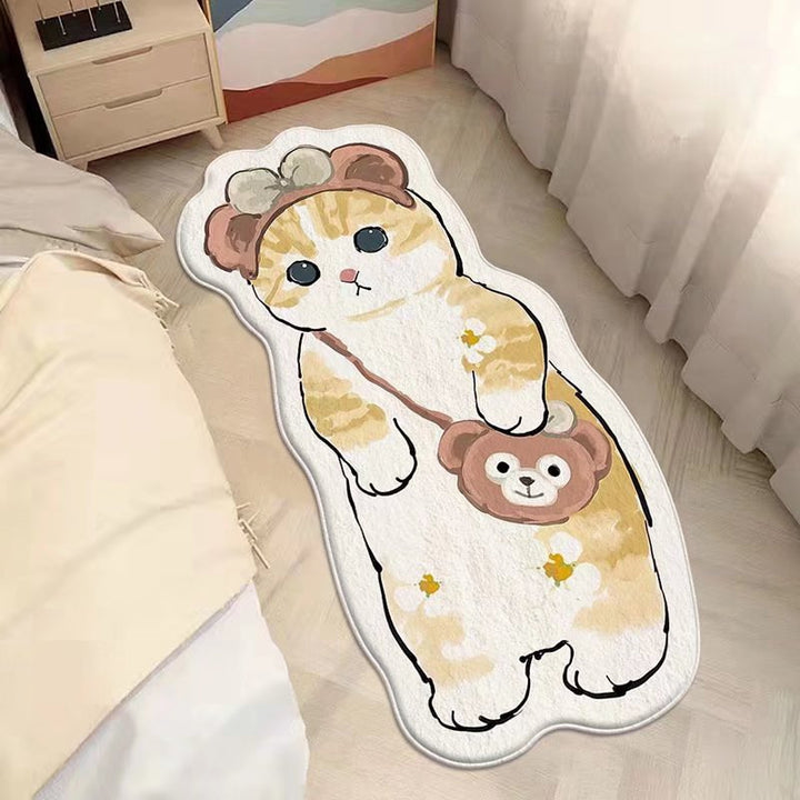 Cartoon Cat-Themed Area Rug