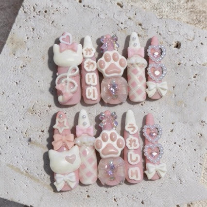 Decorative Themed 3D Press-On Nail Art Set