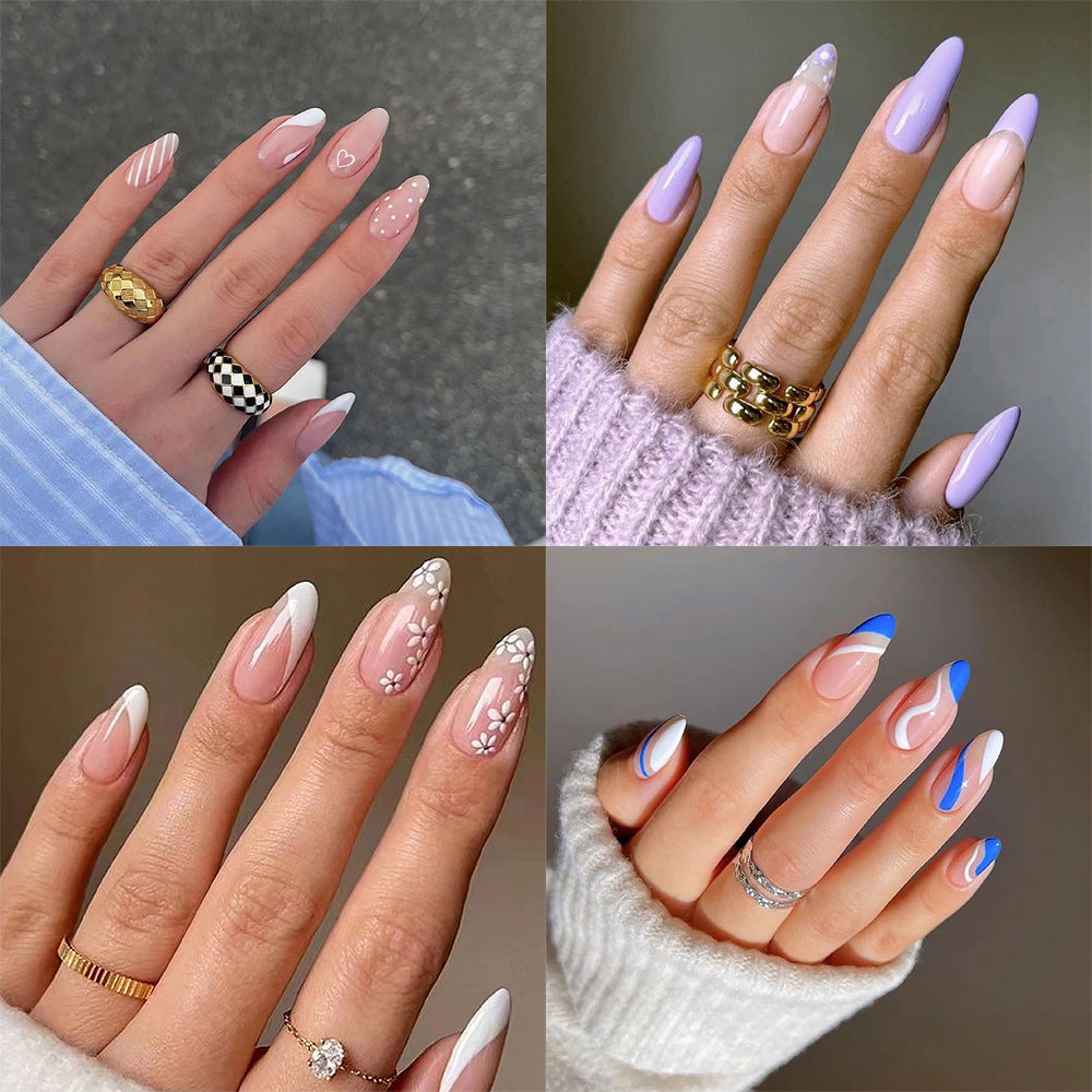 Artificial nails with floral minimalism Kalsten