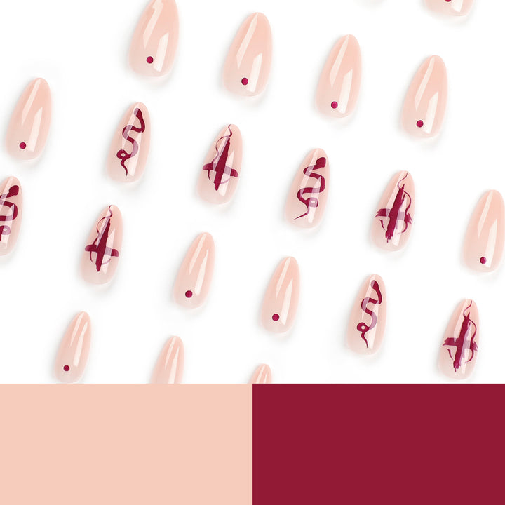 Artful nail extensions with unique design Kalsten